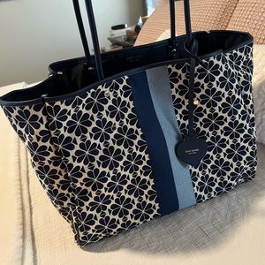 Kate Spade Flower Jacquard Stripe Everything Large Tote